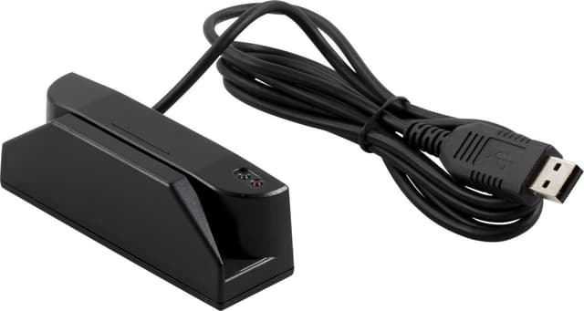 deltacoimp Magnetic card reader, slot 1 + 2 + 3, USB, black