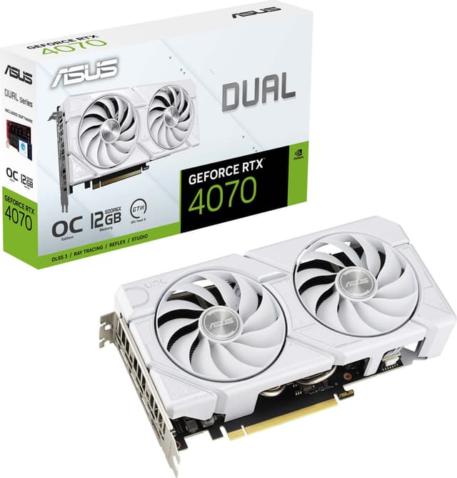 ASUS Dual GeForce RTX™ 4070 EVO White OC Edition 12 GB näytönohjain
