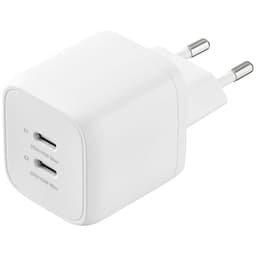 Sandstrøm 45 W USB-C GaN PD seinälaturi (valkoinen)