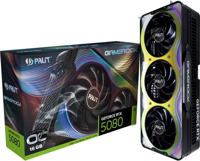 Palit GeForce RTX 5080 GameRock OC grafikkort (16GB GDDR7 RAM)