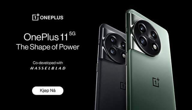 OnePlus 11 5G - The Shape of Power - Svart og grønn mobiltelefon