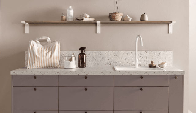 Epoq kok - Laminat Light Terrazzo Marble bänkskiva