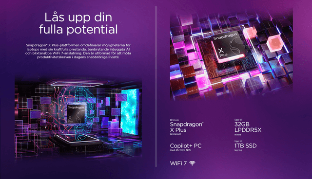 Info about Lenovo IdeaPad Slim 5x laptop and text ´Release your full potential´