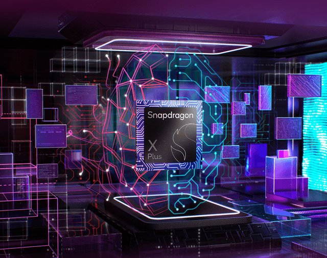 Illustration of Lenovo IdeaPad Slim 5x laptop´s Snapdragon® X Plus Platform chip